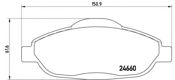 Фото 1. Колодка гальм. диск. PEUGEOT 308 передн. (вир-во BREMBO)