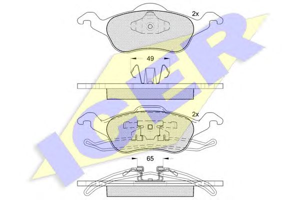 Колодки гальмівні дискові передні FORD FOCUS I (DAW. DBW) 98-04. FOCUS I (DFW) 99-05. FOCUS I (DNW) 98-05