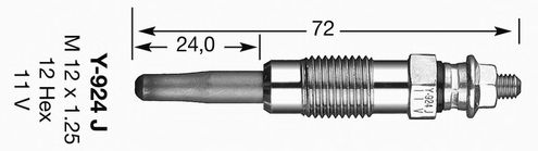 7906 Свічка розжарювання Y-924J (D-Power 1)