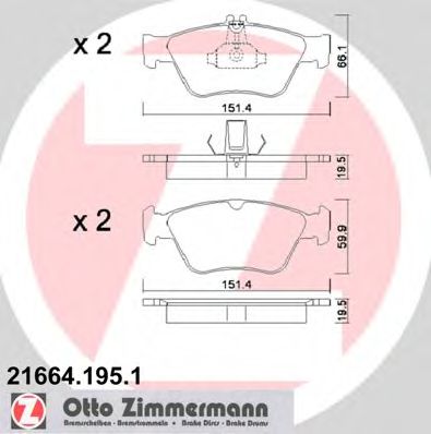 Фото 1. Гальмівні колодки перед Mercedes W202 20K-28i-W210