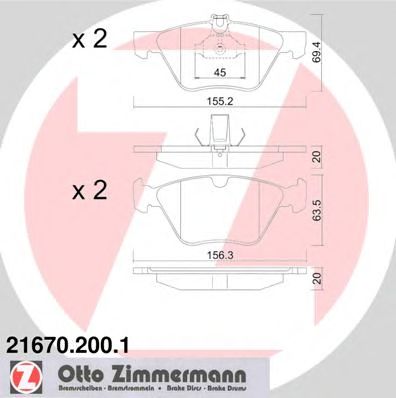 Фото 1. Гальмівні колодки перед Mercedes W210 20K-32i-W211