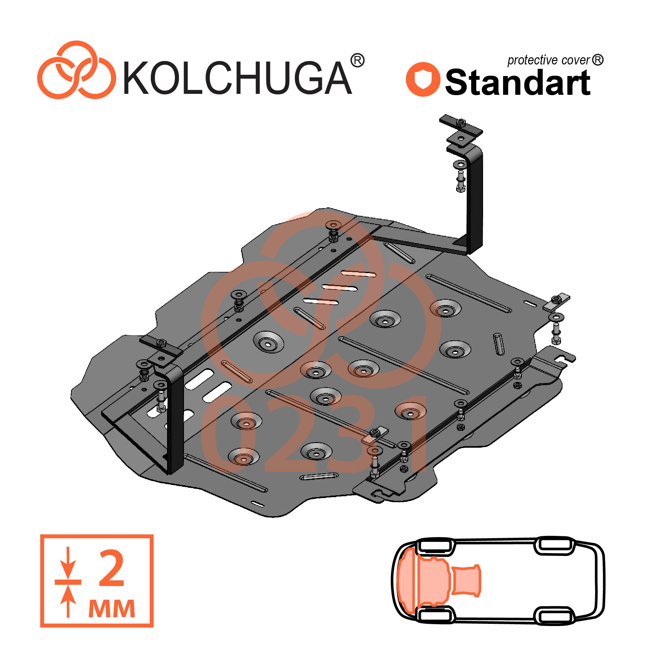 Фото 4. Захист картера Кольчуга Skoda Octavia A5 2004-/Volkswagen Touran 2003-2015 / Audi A3 8P