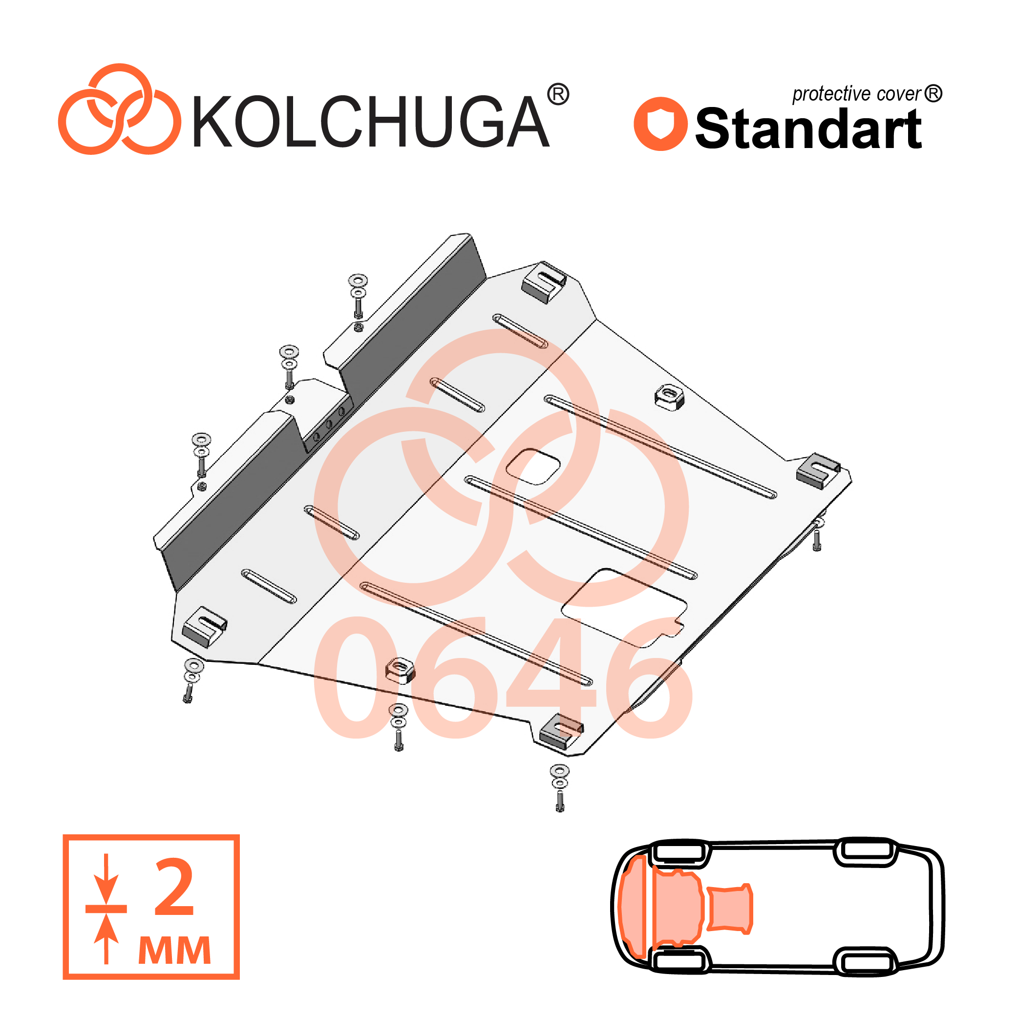 Фото 4. Захист картера Кольчуга Renault Duster 2009- КОЛЬЧУГА 10646