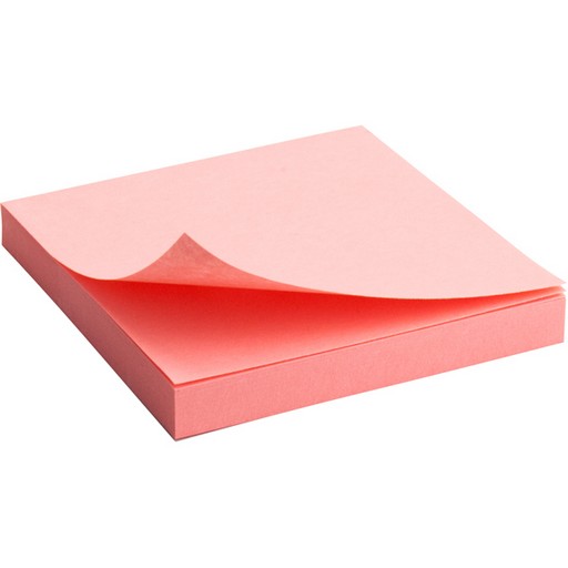 Блок паперу AXENT з клейким шаром 75х75мм 100арк  рожевий.