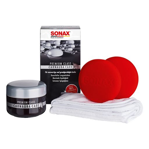 SONAX Premium Class Набір для догляду за ЛФП авто (віск карнауба 200. аплікатор 2. рушник)