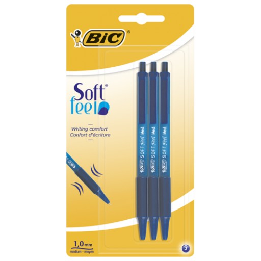 Ручка кулькова автоматична BIC Soft Feel clic Grip, синя