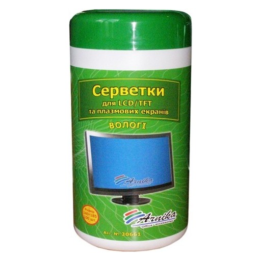 Серветки вологі  АРНІКА  ПРО для LCD / TFT і плазмових моніторів  банка 100шт