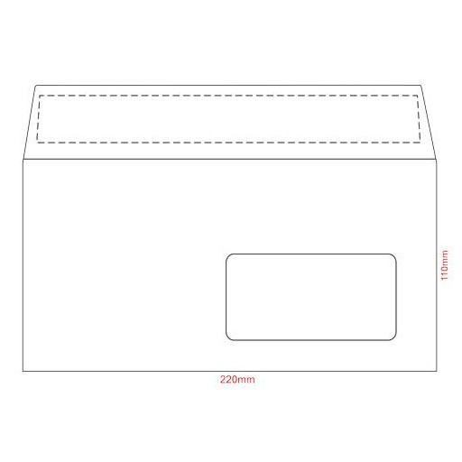 Конверт DL-Е65 білий (110х220мм) з вікном 45х90мм 50шт/уп