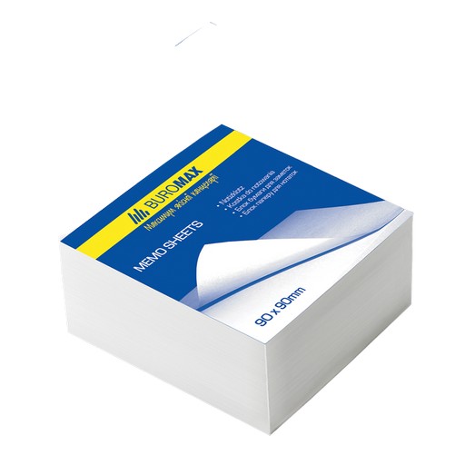 Блок білого паперу для нотаток JOBMAX 90х90х30мм. скл.