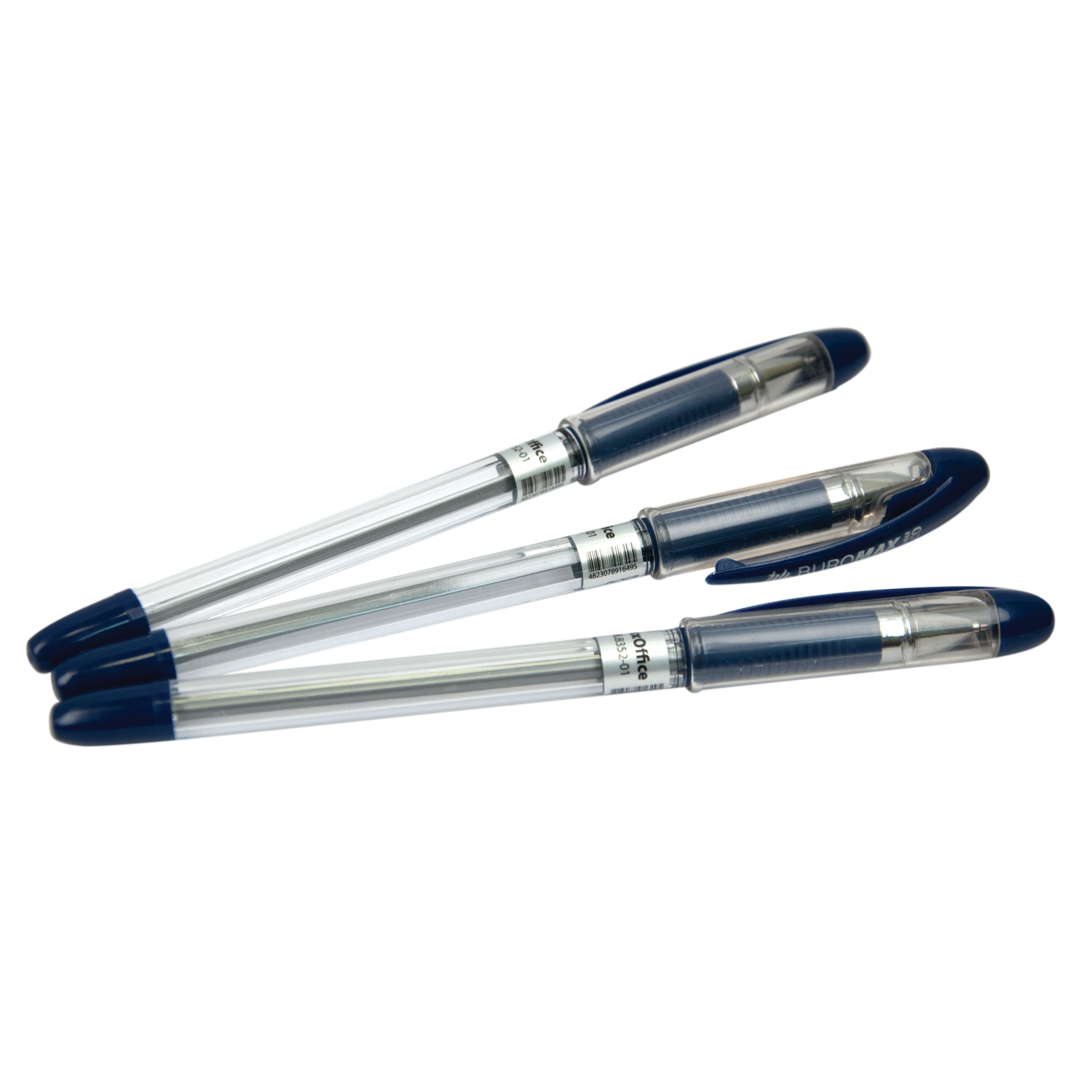 Фото 1. Ручка масляна MaxOFFICE, 0,7 мм, гум. грип, пласт. корпус, сині чорнила