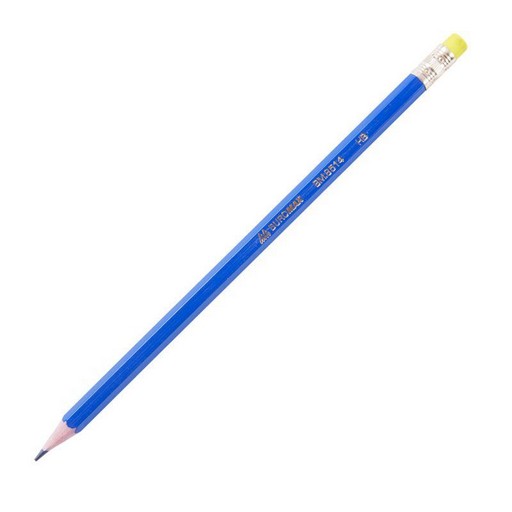 Фото 1. Олівець простий з ластиком BuroMax (синій)
