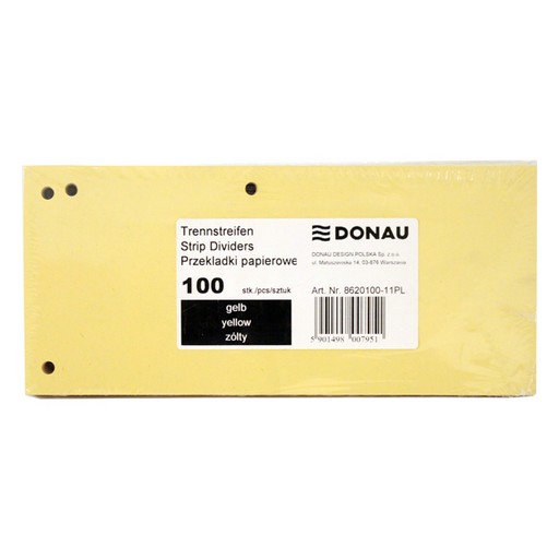 Фото 1. Індекс-розділювач DONAU картонний 105х230мм жовтий