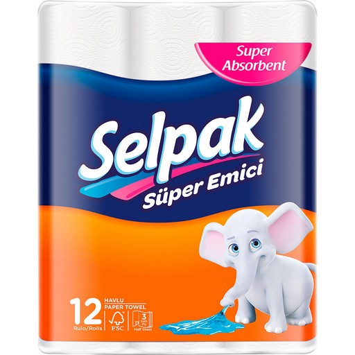 Selpak Professional Рушник паперовий кухонний целюлозний 3-шаровий 11,25м 12рул.