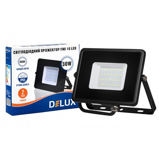 Прожектор світлодіод., DELUX, FMI 10 LED, 30Вт, 6500K, IP65, шт