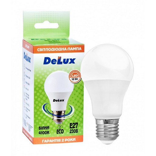 Лампа світлодіод. шар, DELUX, BL60, 12W, 4100K, 220V, E27, шт, есть