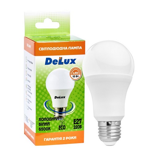 Лампа світлодіод, куля DELUX, BL60, 15W, 6500K, 220V, E27, шт