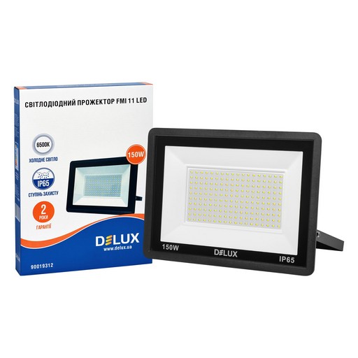 Фото 1. Світлодіод.прожектор_DELUX_FMI 11 LED_150Вт_6500K_IP65 чорн.