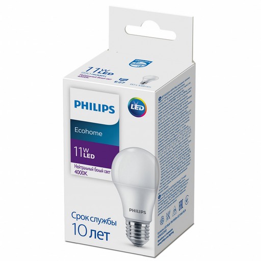 Світлодіодна лампа Philips Ecohome LED Bulb 11W 950lm E27 840 RCA