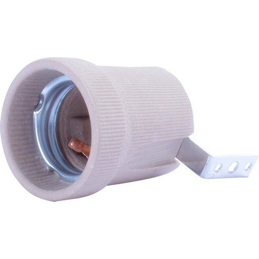 Патрон керамічний, e.lamp socket.Е27.cer з тримачем, Е27, E-NEXT, шт