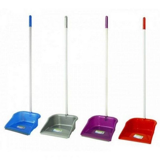 Совок для прибирання з гумкою, TM Zambak Plastik 25,5 х 24,5 х 5 см (92 см)