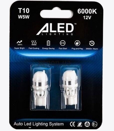 А/м світлодіодна лампа T10(W5W) WHITE компл 2шт