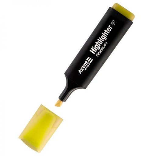 Маркер текстовий Highlighter D2501 DELTA BY AXENT водна основа, клиноподібний 1-5 мм жовтий