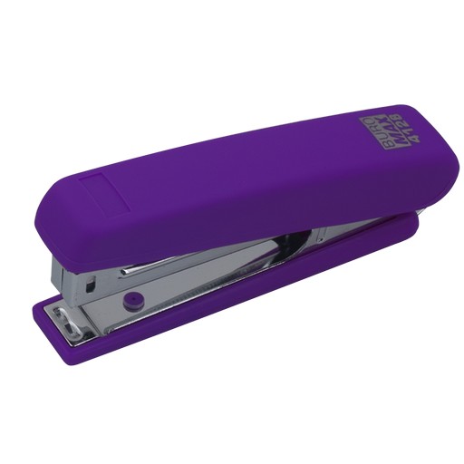Степлер BUROMAX RUBBER TOUCH пластиковий №10 107х25х54мм 12арк фіолетовий