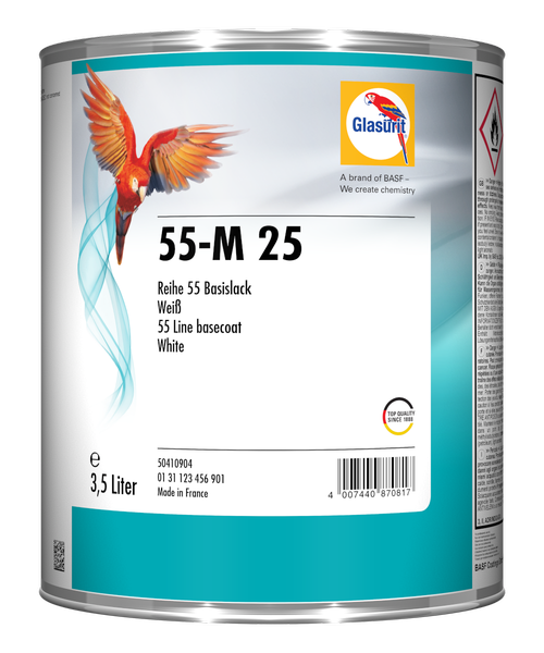 ЕМАЛЬ 55-M025 МЕТАЛІК БІЛА 3.5Л (2-STAGE-BASECOAT SOLID 55-M025 WHITE 3.5L ) (3.5 Л) НЕТТО=4.06 КГ AD55-0325-G201