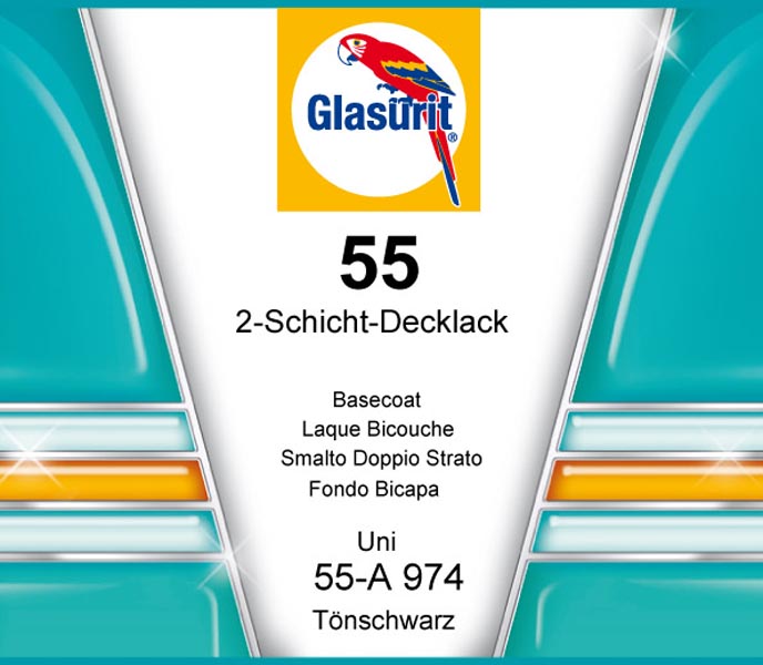 ЕМАЛЬ 55-А 974 КОЛОРУЮЧИЙ ЧОРНИЙ 1.0Л (2-STAGE-BASECOAT SOLID 55-А974 TINTING BLACK 1.0L) НЕТТО=0.92 КГ AD55-9525-G201