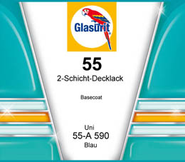 54037040 ЕМАЛЬ 55-А 590 МЕТАЛІК БЛАКИТНА 0.5Л (2-STAGE-BASECOAT SOLID 55-А590 BLUE 0.5L НЕТТО=0.45 КГ