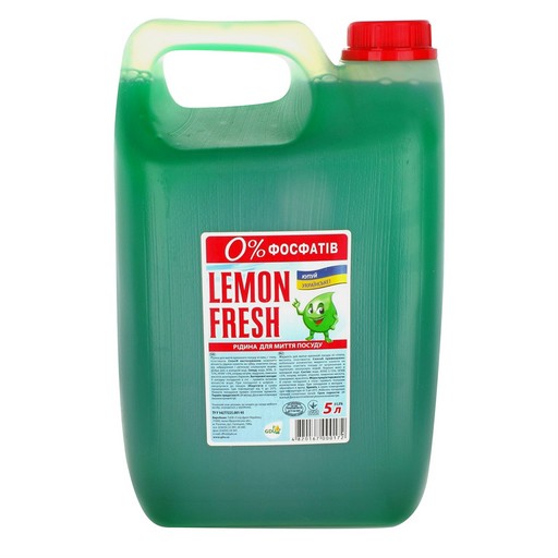 Lemon Fresh - концентрована рідина для миття посуду - ANTIBACTERIAL - зелений 5 л