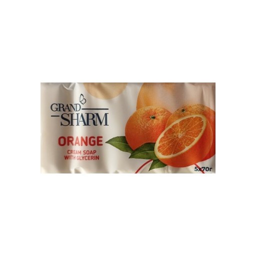 Крем-мило туалетне тверде Апельсин ТМ Grand Sharm, 5x70 г