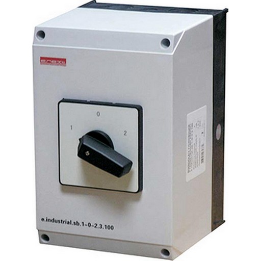Пакетний перемикач в корпусі e.industrial.sb.1-0-2.4.20, 3р+N, 20А (1-0-2)