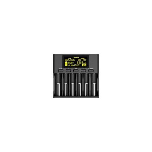 ЗАРЯДНИЙ ПРИСТРІЙ ДЛЯ АКУМУЛЯТОРІВ LIITOKALA 6 SLOTS, LCD ДИСПЛЕЙ, LI-ION/NI-MH/NI-CD/AA/ААA/AAAA/С (LII-S6)