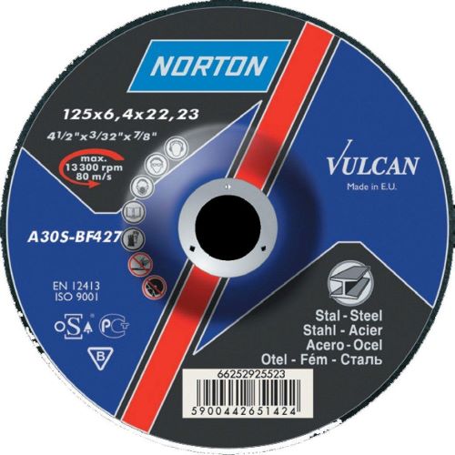 Круг зачисний Norton Vulcan 125x6.4x22.23