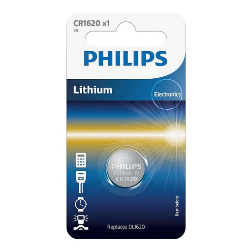 Батарейка Philips CR1620 PHILIPS Lithium (CR1620/00B)