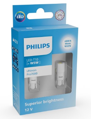Фото 2. Лампа світлодіодна LED Ultinon Pro7000 SI W5W 0.87W. 12V. w2.1x9.5d. 4000K компл. (вир-во Philips)