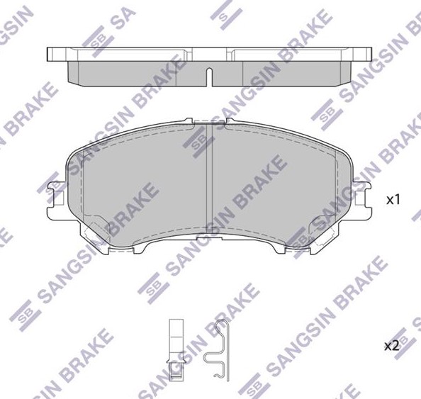 Фото 1. Колодка гальм. диск. NISSAN QASHQAI. RENAULT KADJAR передн. (вир-во SANGSIN)