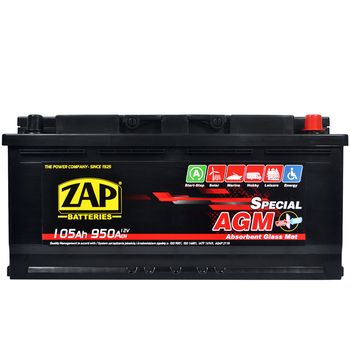 Акумулятор ZAP AGM 105Ah 950A R+ (L6) (605 02)
