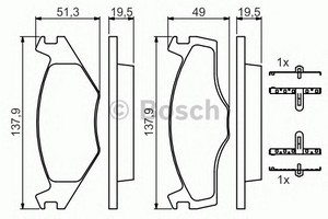 Фото 1. Колодка гальм. диск. SEAT CORDOBA (6K2-C2). IBIZA II (6K1). VW CADDY I передн. (вир-во Bosch)