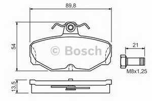 Фото 1. Колодка гальм. диск. FORD SCORPIO задн. (вир-во Bosch)