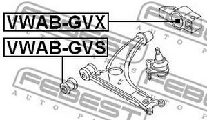 Фото 2. Сайлентблок важеля AUDI A3. SEAT ALTEA. VW CADDY 03 перед. міст зліва (Вир-во FEBEST)