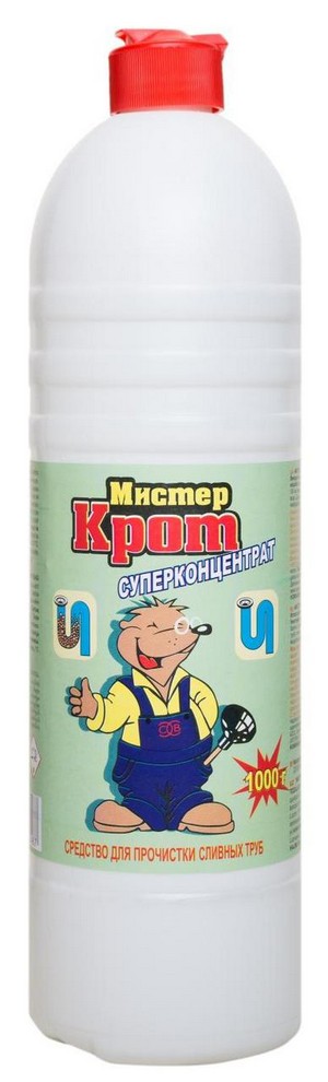 Засіб для прочищення труб Містер Крот суперконцентрат 1л