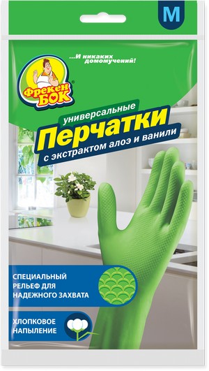 ФБ Рукавички гумові універсальні Алое Ваніль M 4820048481069